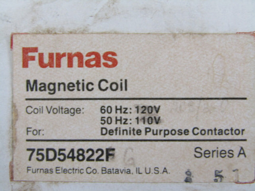 Furnas 75D54822F Magnetic 120V Coil For Definite Purpose Contactor