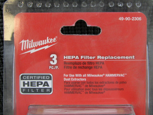 Milwaukee 49-90-2306 Hepa Filter Replacment Kit