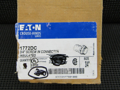 Eaton 1772DC 3/4" Screw In Connector Insulated - 29 Pieces