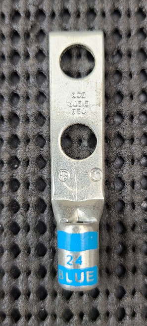 THOMAS & BETTS 54205 2 HOLE 35KV 6AWG 1/4" BOLT 5/8" HOLE BLUE 24 COPPER LUG - LOT OF 29 / NEW IN BOX