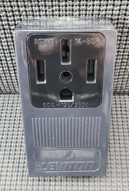 LEVITON 061-55050 50A 125/250V 3P 4W SURFACE MOUNT GROUNDING POWER OUTLET