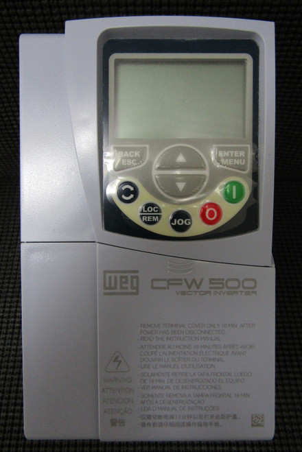 WEG CFW500B10P0T4DB20G2 & CFW500-KN1B 7.5HP 480V FREQUENCY INVERTER & DRIVE SET