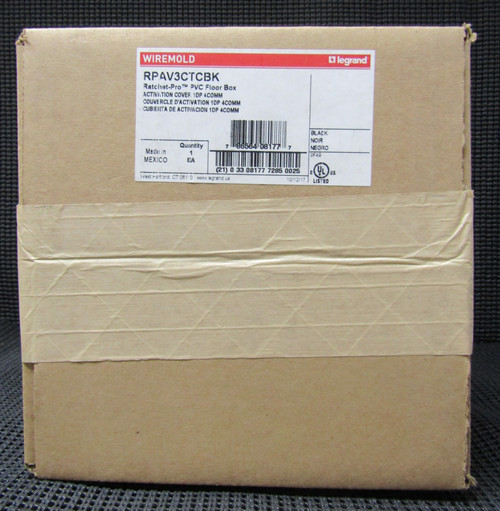 WIREMOLD RPAV3CTCBK ACTIVATION COVER 1DP 4COMM RATCHET-PRO BLACK PVC FLOOR BOX