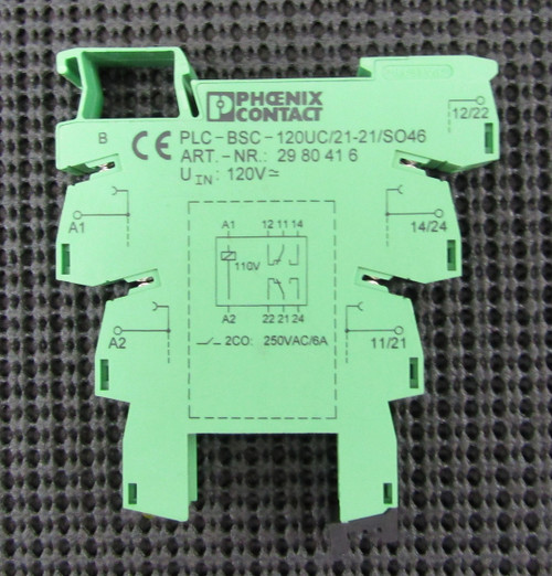 PHOENIX CONTACT PLC-BSC-120UC/21-21/SO46 120/250V 6A RELAY BASE TERMINAL BLOCK