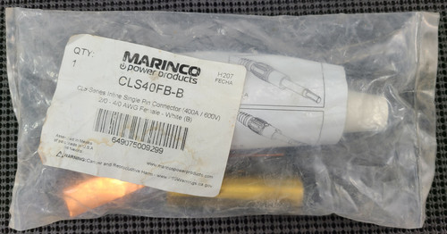 MARINCO CLS40FB-B WHITE 400A 600V CLS SERIES INLINE SINGLE PIN CONNECTOR