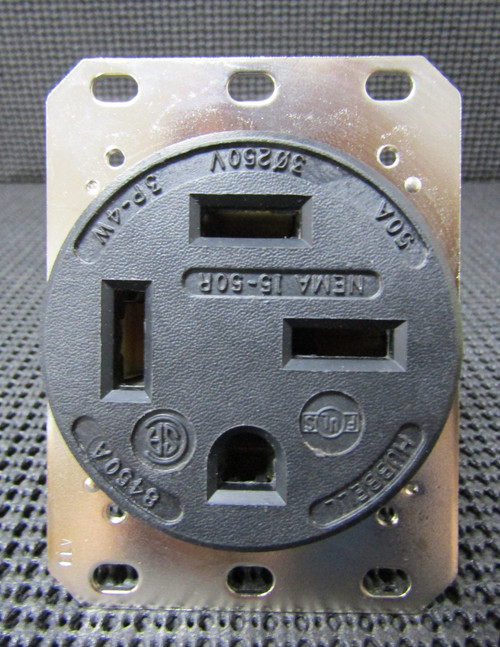 HUBBELL 8450A 50A SELF-GROUNDING 15-50R STRAIGHT BLADE SINGLE RECEPTACLE