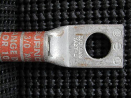 BURNDY YA27-L 3/0 AWG COPPER LONG BARREL COMPRESSION LUG - LOT OF 2 / NEW NO BOX