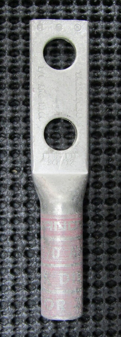 BURNDY YA252TC38 1/0AWG 2-HOLE LONG BARREL YELLOW 12 LUG - LOT OF 2 / NEW NO BOX