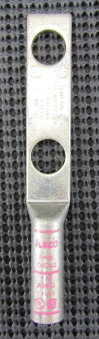 ILSCO CLND-1/0-12-134 1/0AWG 2-HOLE PINK DIE 42 LUG - NEW NO BOX