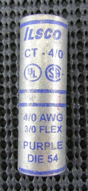 ILSCO CT-4/0 PURPLE DIE 54 4/0 AWG 3/0 FLEX COMPRESSION LUG - NEW NO BOX