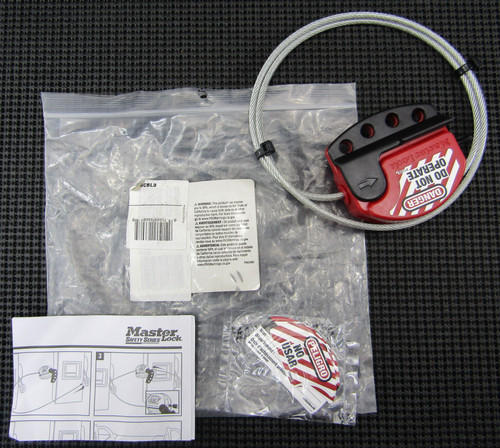 MASTERLOCK S806 2321CF 1.8M RED ADJUSTABLE CABLE LOCKOUT - IN FACTORY PACKAGING