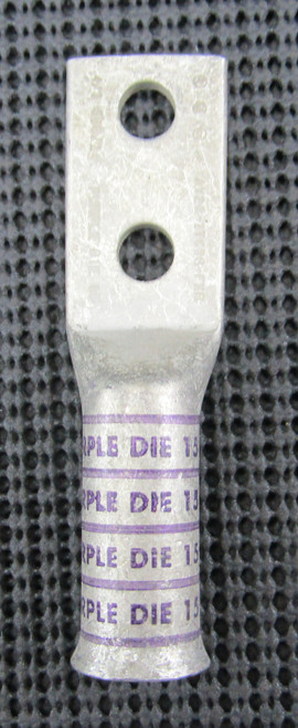 BURNDY YAV282TC38FXB 2-HOLE PURPLE DIE 15 TERMINAL LUG - LOT OF 2 / NEW NO BOX