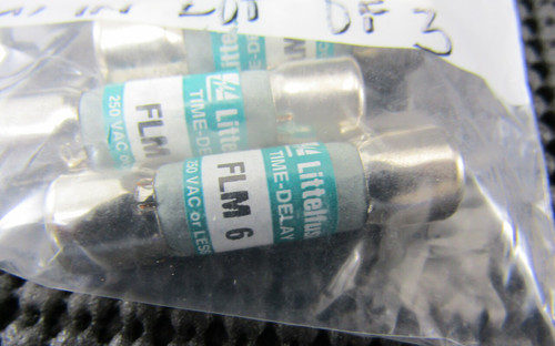 LITTELFUSE FLM 6 6A 250V TIME DELAY FUSE - LOT OF 3 / NEW NO BOX