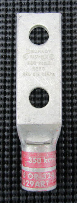 BURNDY YA31-2LN 350CU TWO-HOLE RED DIE COMPRESSION LUG - NEW NO BOX