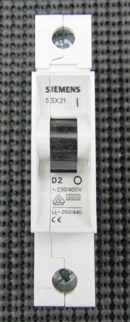 SIEMENS 5SX21 D2 480V 2A 1P D TRIP CURVE MINI CIRCUIT BREAKER - NEW NO BOX
