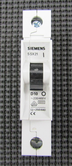 SIEMENS 5SX21 D10 480V 10A 1PD TRIP CURVE MINI CIRCUIT BREAKER - NEW NO BOX