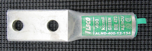 ILSCO ALND-400-12-134 LONG BARREL 2-HOLE COMPRESSION LUG - NEW TAKE OUT
