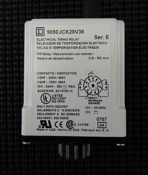 SQUARE D 9050 JCK70V36 10A 240V ELECTRICAL TIMING RELAY - NEW IN BOX