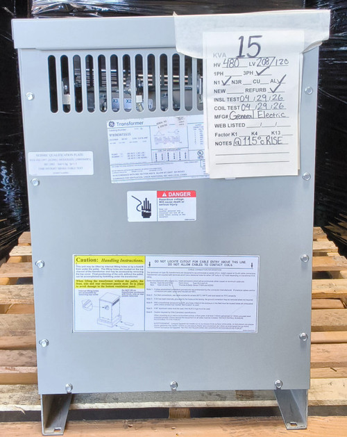 General Electric 9T83B3871G15 15KVA 3Ph 480v-208/120v 60Hz
