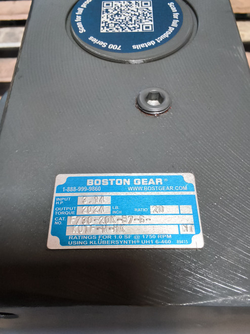 Boston Gear F73020KB7GKUTFWHK Ratio 20 NEW W/ BOX