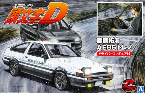 Initial D: 1/24 Scale Plastic Model Kit - Fujiwara Takumi Toyota AE86 Trueno (Project-D Ver.) (With Figure)