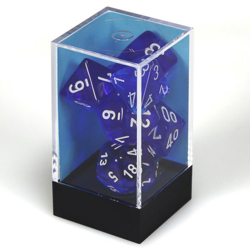 Chessex: Polyhedral - 7-Die Set - Translucent - Blue/White