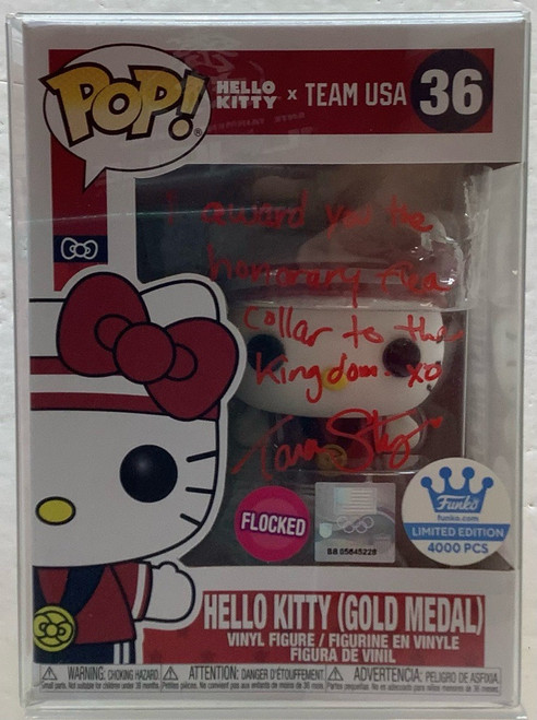Hello Kitty : Pop Figure - Hello Kitty Gold Medal (Flocked) (Funko Shop)(Tara Strong Autograph)(105081994)