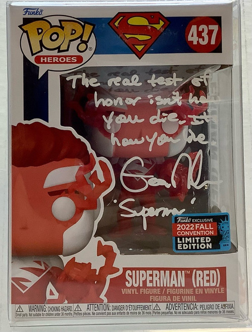 Super Man : POP Figure - Super Man (Red) 2022 Fall Con (Signed by George Newbern)(105084511)
