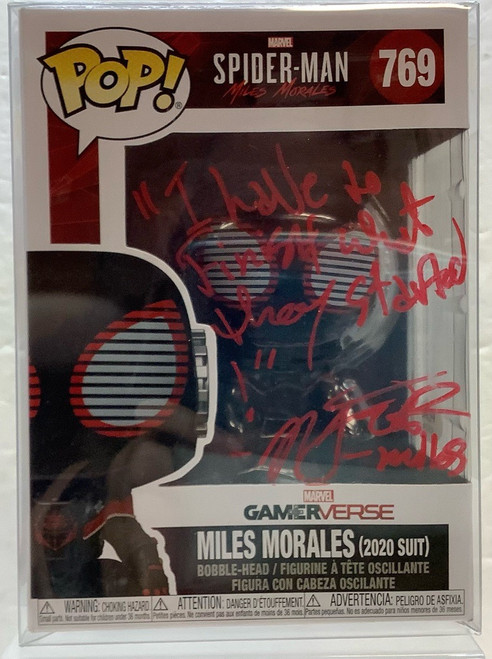 Marvel Spiderman Miles Morales: Pop Figure - Miles Morales [2020 Suit] (Signed by Nadji Jeter)(105085184)