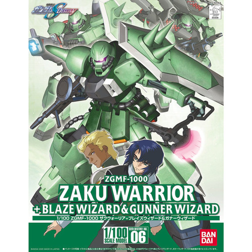 Gundam SEED Destiny: 1/100 Scale Model Kit - ZGMF-1000 ZAKU Warrior + Blaze Wizard & Gunner Wizard