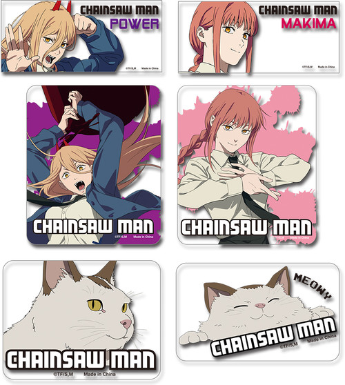 Chainsaw Man Transparent Die-Cut Stickers - Girls and Meowy