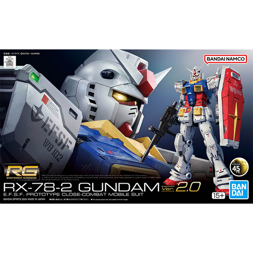 Gundam 0079: RG 1/144 Scale Plastic Model Kit - RX-78-2 Gundam Ver. 2.0
