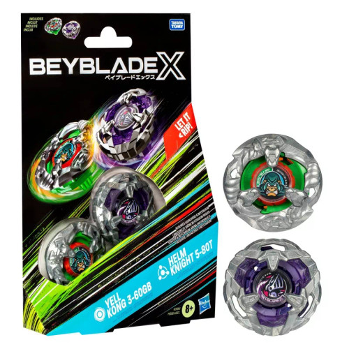 Beyblade X: Hasbro Dual Pack - Yell Kong 3-60GB & Helm Knight 5-80T
