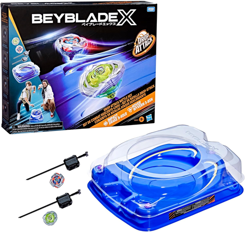 Beyblade X: Hasbro Beystadium - Drop Attack Battle Set w/ Impact Drake 9-60LR & Hover Wyvern 3-85N
