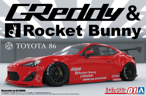 Aoshima: 1/24 Scale Plastic Model Kit - Toyota ZN6 Toyota 86 '12 GReddy & Rocket Bunny Enkei Ver.