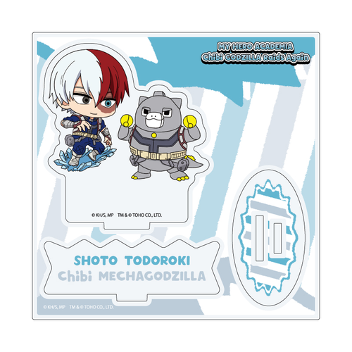 My Hero Academia x Chibi Godzilla Raids Again: Mini Character Illustration Acrylic Stand - 05 Todoroki & Chibi Mecha Godzilla