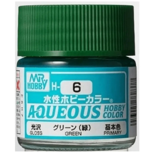 Mr. Hobby: Paint Jar - Aqueous Color H6 Gloss Green (Primary)