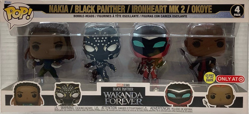 Black Panther Wakanda Forever: POP! Figure - Nakia/ Black Panther/ Ironheart MK2/ Okoye (GITD) (Target)