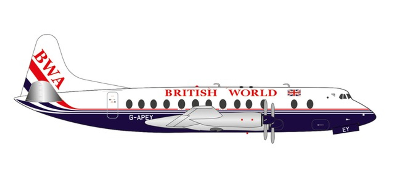 Herpa British World Airlines Vickers Viscount 800 G-APEY 1/200