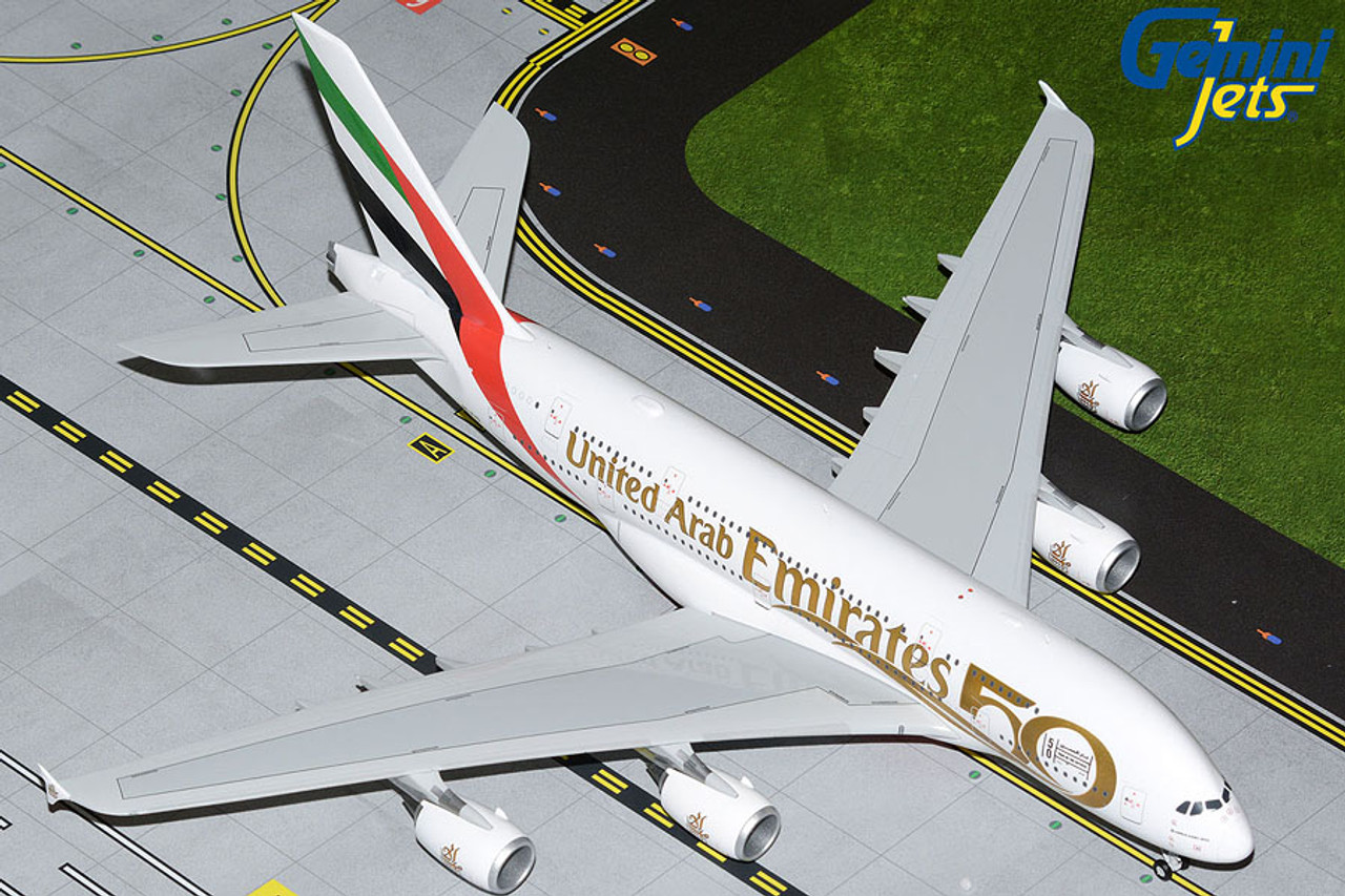 GeminiJets Emirates Airbus A380-800 Emirates 50th Anniversary A6-EVG 1/200  G2UAE1056