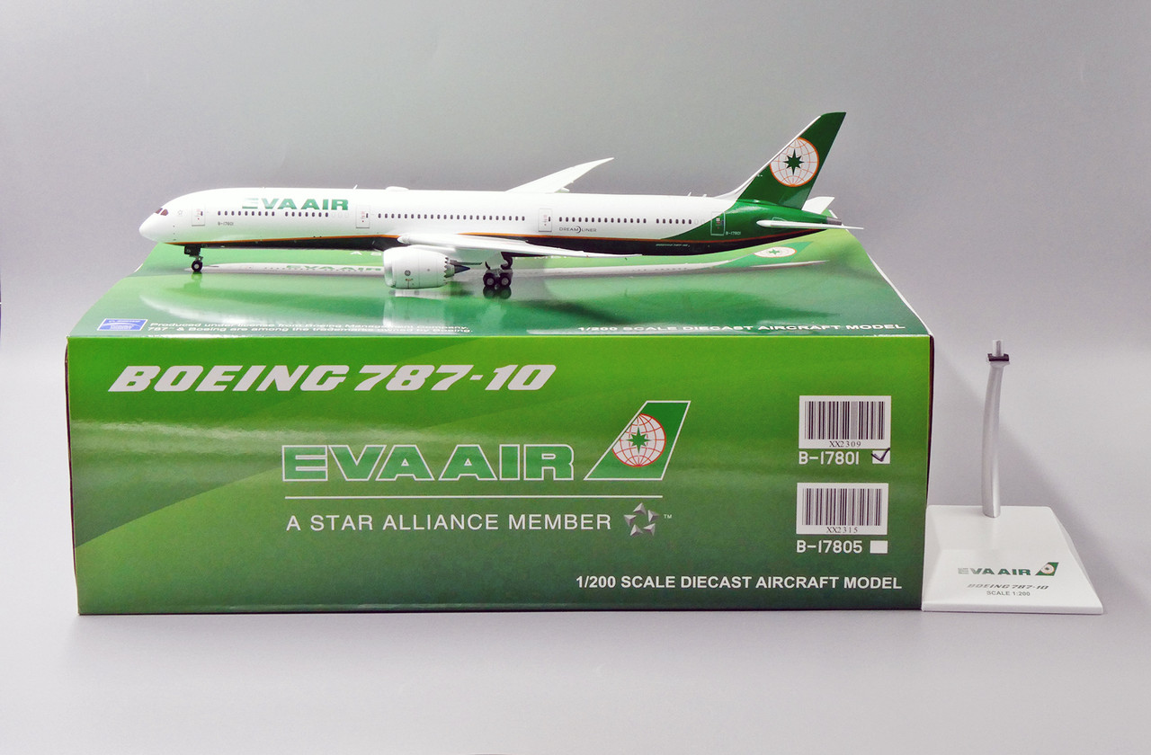 売れ筋ランキングも EVA AIR エバー航空 飛行機模型 B787-9 1/200 