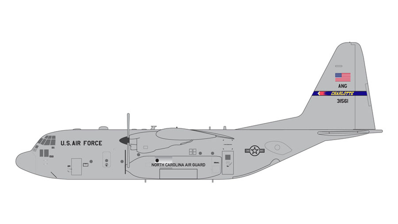 GeminiJets USAF Lockheed C-130H Hercules ' North Carolina ANG' 93