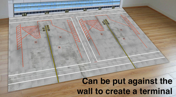 AMS Airport Paper Mat 6 Parking Slots (with terminal) 1/200