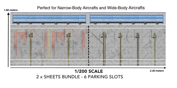 AMS Airport Paper Mat 6 Parking Slots (with terminal) 1/200