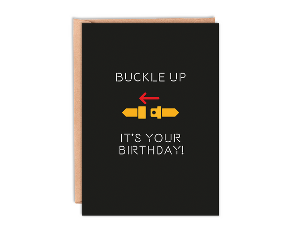 Happy Birthday Airplane Buckle Up Card with Envelope