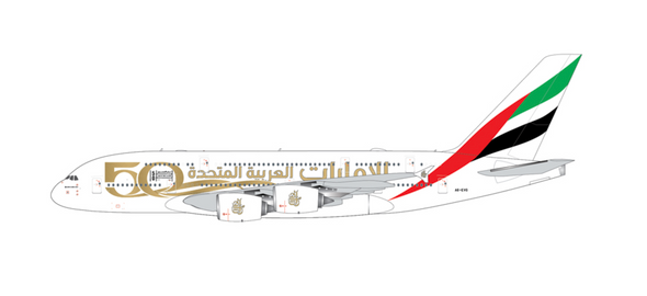 GeminiJets Emirates Airbus A380-800 UAE 50th Anniversary A6-EVG 1/400 GJUAE2051