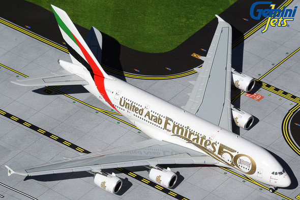 GeminiJets Emirates Airbus A380-800 UAE 50th Anniversary A6-EVG 1/400 GJUAE2051