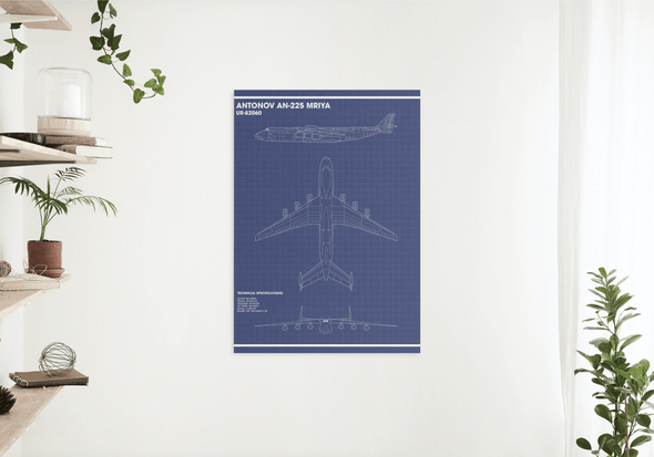Antonov AN-225 Blueprint Wall Poster Design #3