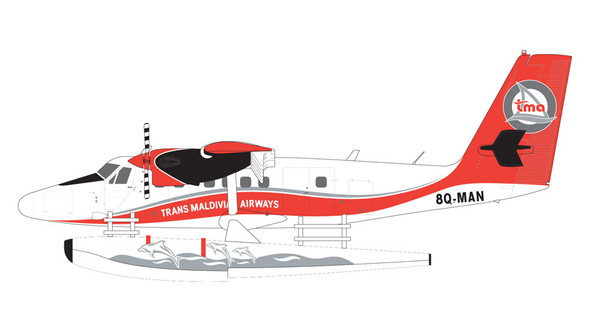 GeminiJets Trans Maldivian Airlines de Havilland Canada DHC-6-300 Twin Otter 1/200 G2TMW1036