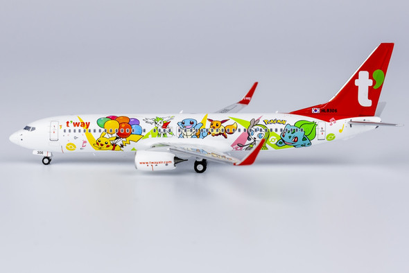 NG Models T'Way Air Boeing 737-800/w HL8306 Pikachu Jet TW 1/400